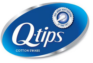 Q-TIPS COTTON SWABS THE MOST SOFT COTTON AT THE TIP logo