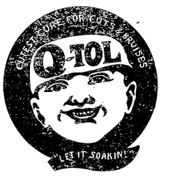 Q-TOL CUTEST CURE FOR CUTS & BRUISES "LET IT SOAK IN" logo