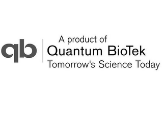 QB A PRODUCT OF QUANTUM BIOTEK TOMORROW'S SCIENCE TODAY logo