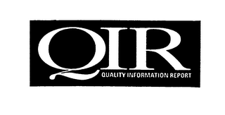 QIR QUALITY INFORMATION REPORT logo