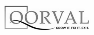 QORVAL GROW IT. FIX IT. EXIT. logo