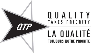 QTP QUALITY TAKES PRIORITY LA QUALITE TOUJOURS NOTRE PRIORITE logo