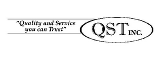 "QUALITY AND SERVICE YOU CAN TRUST" QST INC. logo