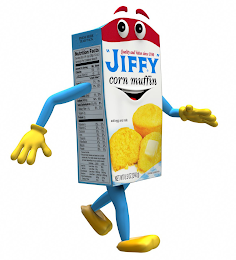 QUALITY AND VALUE SINCE 1930, "JIFFY" CORN MUFFIN ADD EGG AND MILK NET WT 8.5 OZ(240G) SERVING SUGGESTION logo