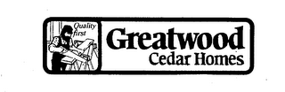 QUALITY FIRST GREATWOOD CEDAR HOMES logo