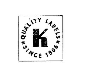 QUALITY LABELS SINCE 1906 K logo