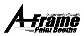 QUALITY MADE AFFORDABLE A-FRAME PAINT BOOTHS logo