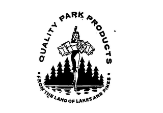 QUALITY PARK PRODUCTS FROM THE LAND OF LAKES AND PINES. logo