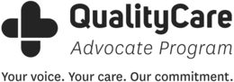 QUALITYCARE ADVOCATE PROGRAM YOUR VOICE. YOUR CARE. OUR COMMITMENT logo