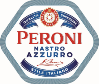 QUALITÀ PERONI 1846 BIRRA O N I P E R SUPERIOR PERONI NASTRO AZZURRO G PERONI STILE ITALIANO logo