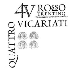 QUATTRO VICARIATI 4V ROSSO TRENTINO DENOMINAZIONE DI ORIGINE CONTROLLATA logo