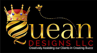 QUEAN DESIGNS LLC CREATIVELY ASSISTING OUR CLIENTS IN CREATING BUZZZ logo