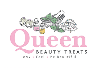 QUEEN BEAUTY TREATS LOOK · FEEL · BE BEAUTIFUL logo