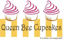QUEEN BEE CUPCAKES LET THEM EAT (CUP)CAKE! logo