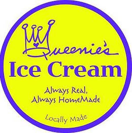 QUEENIE'S ICE CREAM ALWAYS REAL, ALWAYS HOMEMADE LOCALLY MADE logo