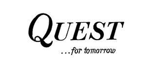 QUEST ... FOR TOMORROW logo