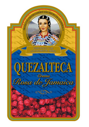 QUEZALTECA CREMA ROSA DE JAMAICA PRODUCTO CENTROAMERICANO HECHO EN GUATEMALA PREPARADO CON AGUARDIENTE AÑEJO logo
