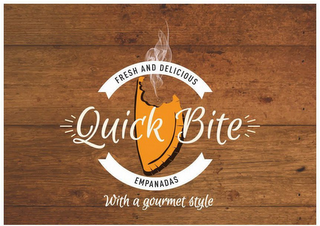 QUICK BITE FRESH AND DELICIOUS EMPANADAS WITH A GOURMET STYLE logo