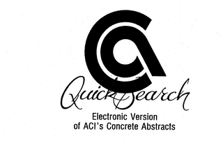 QUICK SEARCH ELECTRONIC VERSION OF ACI'S CONCRETE ABSTRACTS CA logo