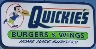 QUICKIE'S BURGERS & WINGS HOME MADE BURGERS logo