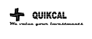 QUIKCAL WE VALUE YOUR INVESTMENTS logo