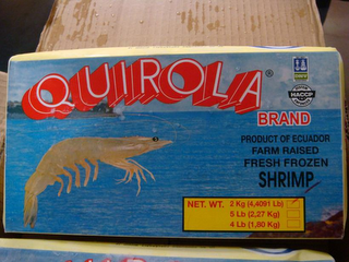 QUIROLA BRAND PRODUCT OF ECUADOR FARM RAISED FRESH FROZEN SHRIMP logo