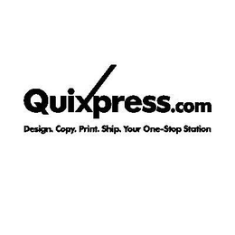 QUIXPRESS.COM DESIGN. COPY. PRINT. SHIP. YOUR ONE-STOP STATION logo