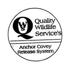 QWS QUALITY WILDLIFE SERVICE'S ANCHOR COVEY RELEASE SYSTEM logo