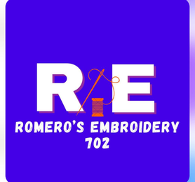 R E ROMERO'S EMBROIDERY 702 logo