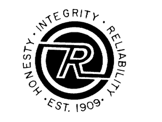 R HONESTY INTEGRITY RELIABILITY EST. 1909 logo
