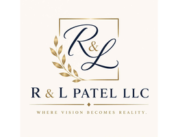 R & L R & L PATEL LLC WHERE VISION BECOMES REALITY. logo
