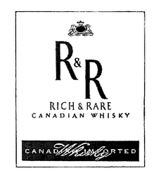 R & R RICH & RARE CANADIAN WHISKY CANADIAN IMPORTED WHISKY logo