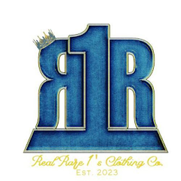 R REAL RARE 1S CLOTHING CO. EST 2023 logo
