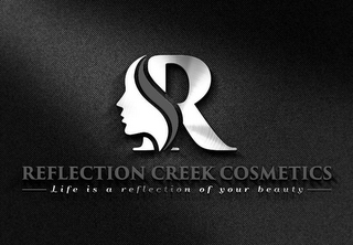 R REFLECTION CREEK COSMETICS LIFE IS A REFLECTION OF YOUR BEAUTY logo