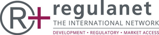 R + REGULANET THE INTERNATIONAL NETWORK DEVELOPMENT · REGULATORY · MARKET ACCESS logo
