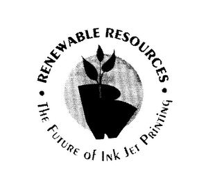 R RENEWABLE RESOURCES THE FUTURE OF INK JET PRINTING logo