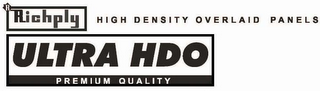 R RICHPLY HIGH DENSITY OVERLAID PANELS ULTRA HDO PREMIUM QUALITY logo