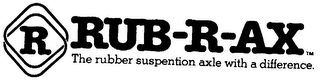 R RUB-R-AX THE RUBBER SUSPENTION AXLE WITH A DIFFERENCE. logo