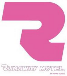 R RUNAWAY MOTEL. BY PARRIS GOEBEL logo
