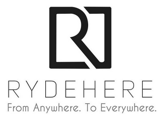 R RYDEHERE FROM ANYWHERE. TO EVERYWHERE. logo