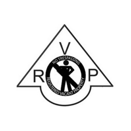 R V P NO TRESPASSING REGISTERED VACANT PROPERTY logo