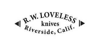R. W. LOVELESS KNIVES RIVERSIDE, CALIF. logo
