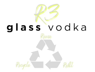 R3 GLASS VODKA REUSE REFILL RECYCLE logo