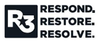 R3 RESPOND. RESTORE. RESOLVE. logo