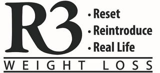 R3 WEIGHT LOSS RESET REINTRODUCE REAL LIFE logo