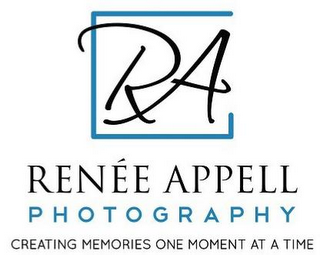 RA RENÉE APPELL PHOTOGRAPHY CREATING MEMORIES ONE MOMENT AT A TIME logo