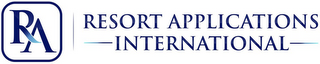 RA RESORT APPLICATIONS INTERNATIONAL logo