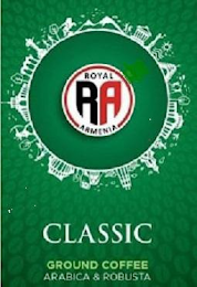 RA ROYAL ARMENIA CLASSIC GROUND COFFEE ARABICA & ROBUSTA logo
