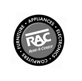 RAC RENT-A-CENTER FURNITURE APPLIANCES ELECTRONICS COMPUTERS logo
