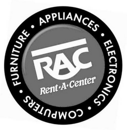 RAC RENT-A-CENTER FURNITURE APPLIANCES ELECTRONICS COMPUTERS logo